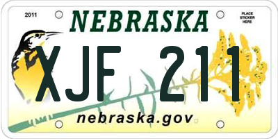 NE license plate XJF211