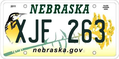 NE license plate XJF263