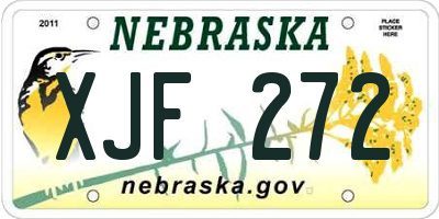 NE license plate XJF272