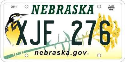 NE license plate XJF276