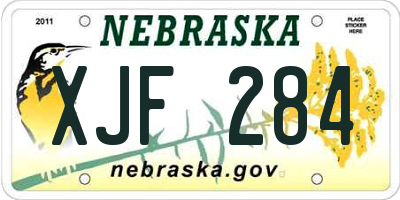 NE license plate XJF284