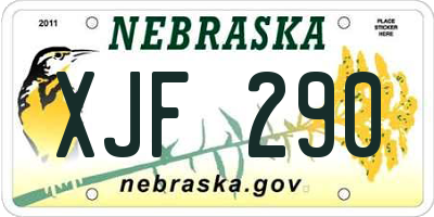 NE license plate XJF290