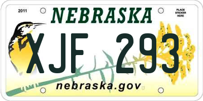 NE license plate XJF293