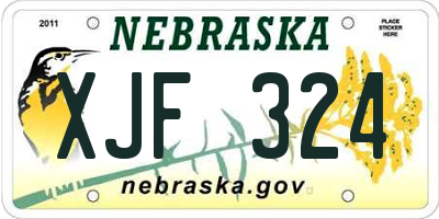 NE license plate XJF324