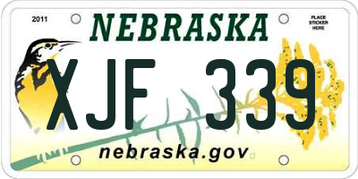 NE license plate XJF339