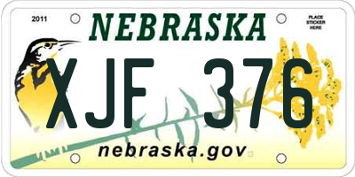 NE license plate XJF376