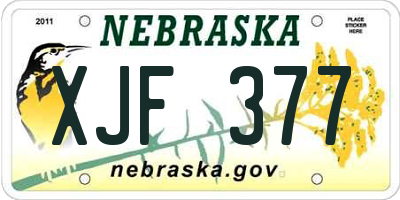NE license plate XJF377