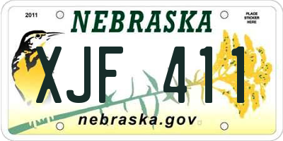 NE license plate XJF411