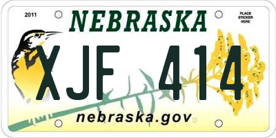 NE license plate XJF414
