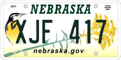NE license plate XJF417