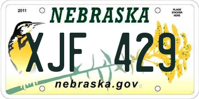 NE license plate XJF429