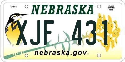 NE license plate XJF431