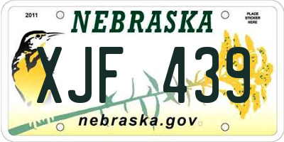 NE license plate XJF439
