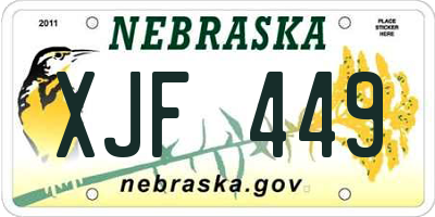 NE license plate XJF449