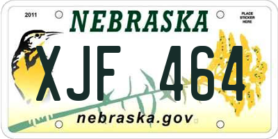 NE license plate XJF464