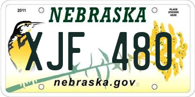 NE license plate XJF480