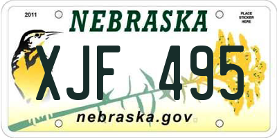 NE license plate XJF495