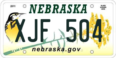 NE license plate XJF504