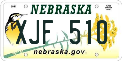 NE license plate XJF510