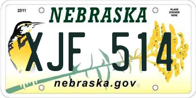 NE license plate XJF514