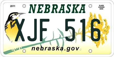 NE license plate XJF516