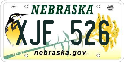 NE license plate XJF526