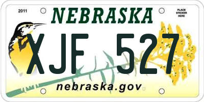 NE license plate XJF527