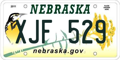 NE license plate XJF529