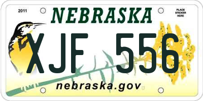 NE license plate XJF556