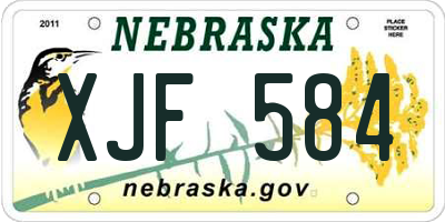 NE license plate XJF584