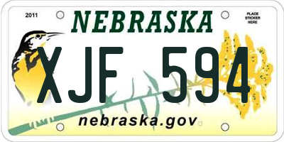 NE license plate XJF594