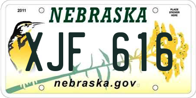 NE license plate XJF616