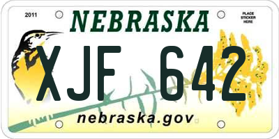 NE license plate XJF642