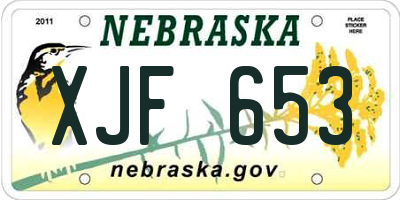 NE license plate XJF653