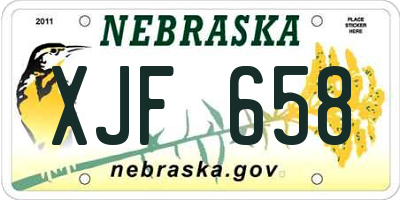 NE license plate XJF658