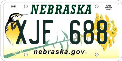 NE license plate XJF688