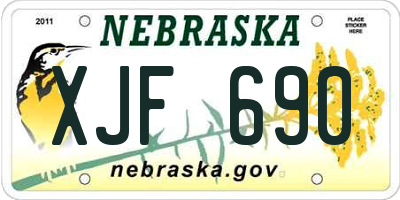 NE license plate XJF690