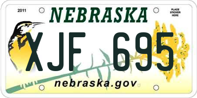 NE license plate XJF695