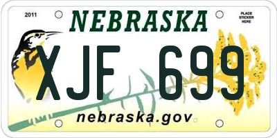 NE license plate XJF699