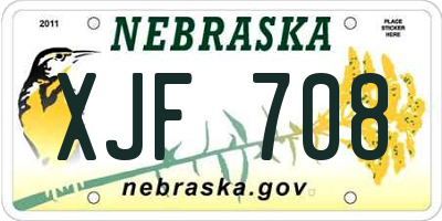NE license plate XJF708