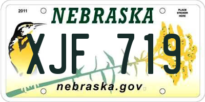 NE license plate XJF719