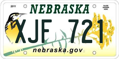 NE license plate XJF721