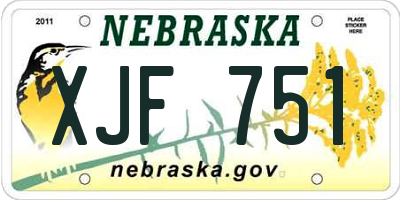 NE license plate XJF751