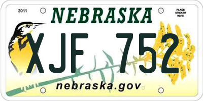 NE license plate XJF752
