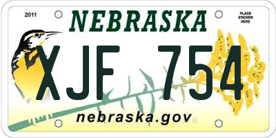 NE license plate XJF754