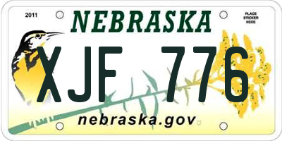 NE license plate XJF776