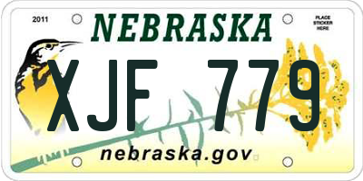 NE license plate XJF779