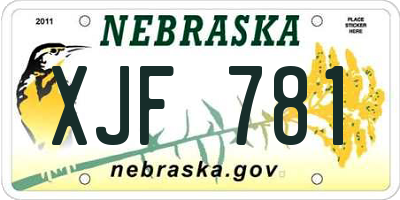 NE license plate XJF781