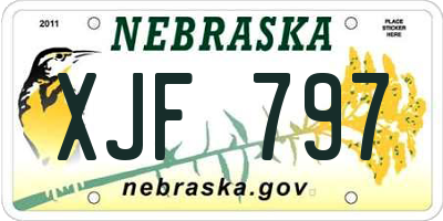 NE license plate XJF797