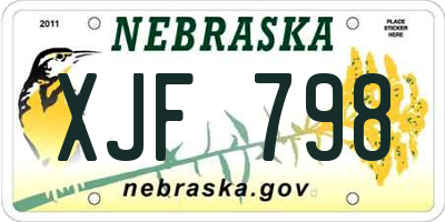 NE license plate XJF798